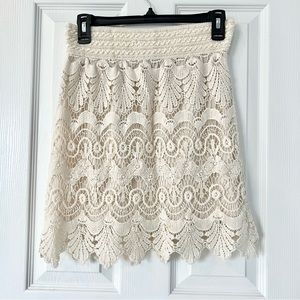 Club Z Collection Lace Cream Skirt